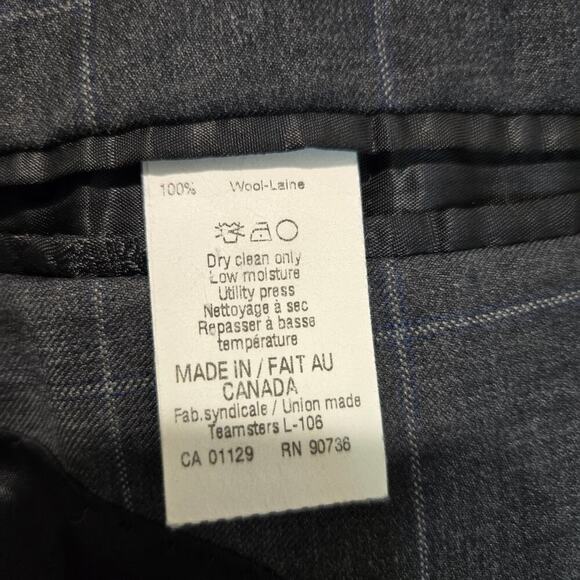 Lauren Ralph Lauren Wool Blazer Sports Coat Men's 44L Two Button Gray Plaid - Picture 12 of 15